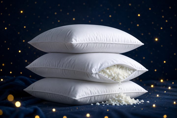 Stack of premium white pillows